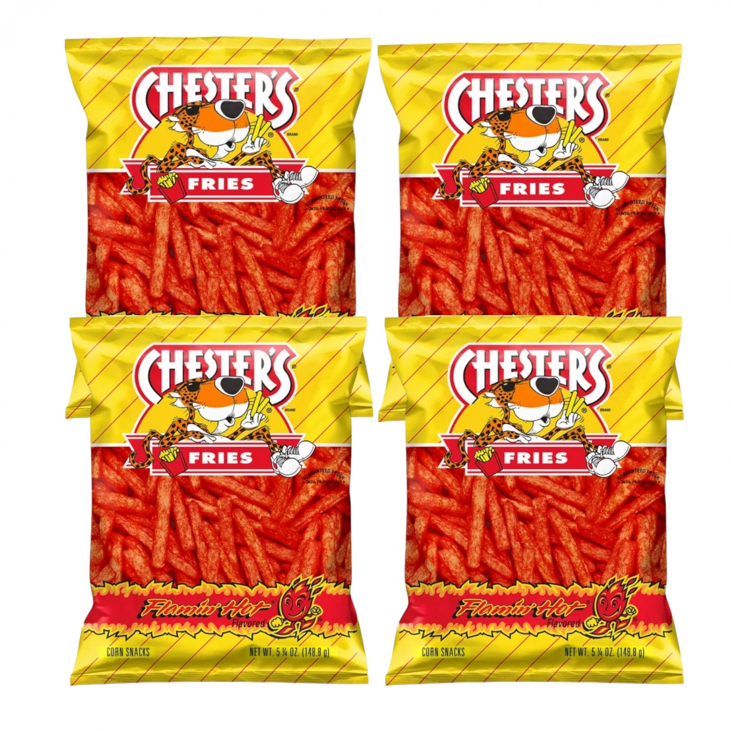 Chester S Fries Flamin Hot Corn Potato Snacks Crunchy Oz Bags