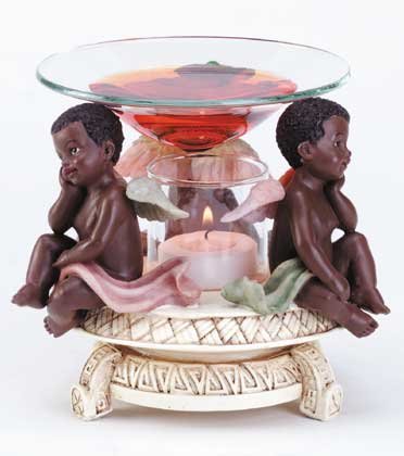 African American Cherub Oil Warmer