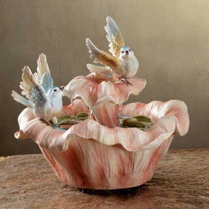 Bluebird and Flower Fountain