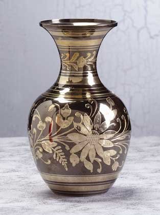 Brass with Pewter Flower Vase