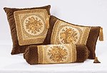 Brown Floral Cushions - 3 PC