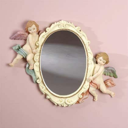Cherubs Oval Wall Mirror
