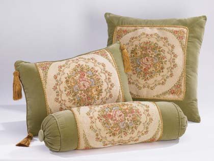 Green Floral Cushions-3 PC