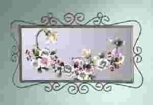 Purple Floral Wall Mirror