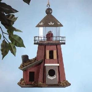 Wood Lighthouse Birdhouse (Brown)