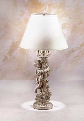 Cherub Lamp Antique Gold