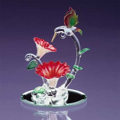 Glass Hummingbird and Flower