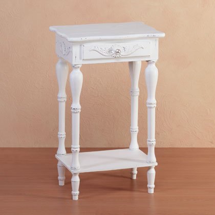 White Carve Side Table