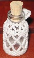 White Beaded Bottle - for glitter, sand, tiny shells ~ SO cute!