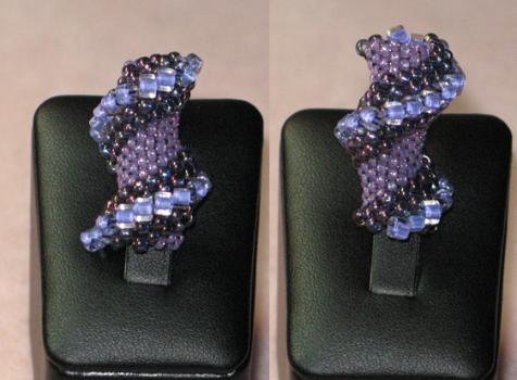 Purple Spiral beaded Dreadlock Bead - hippie, hippy