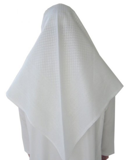 White on White Saudi Renaih Shemagh / Kufiya / Kafiya / Arab Scarf