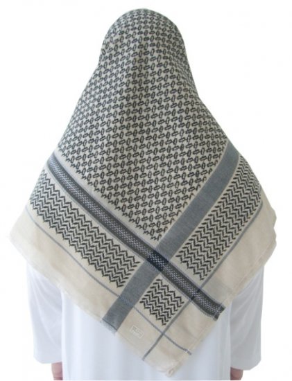 Black / Cappuccino Shemagh / Kufiya / Kafiya / Arab Scarf