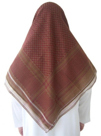Red / Brown Shemagh / Kufiya / Kafiya / Arab Scarf
