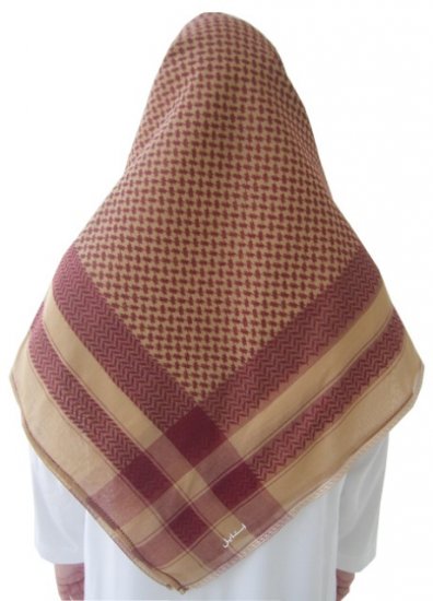 Red / Sand Shemagh / Kufiya / Kafiya / Arab Scarf