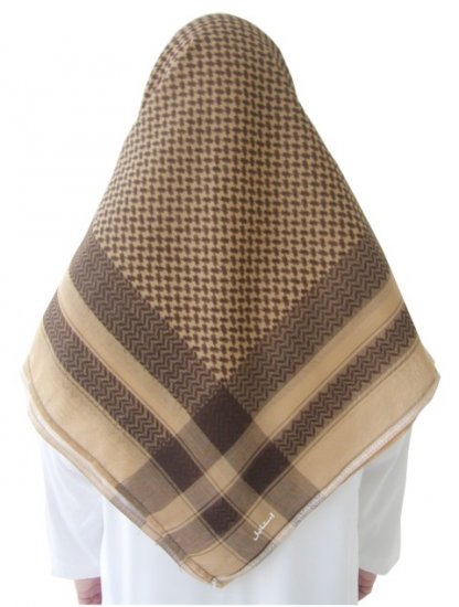 Brown / Sand Shemagh / Kufiya / Kafiya / Arab Scarf