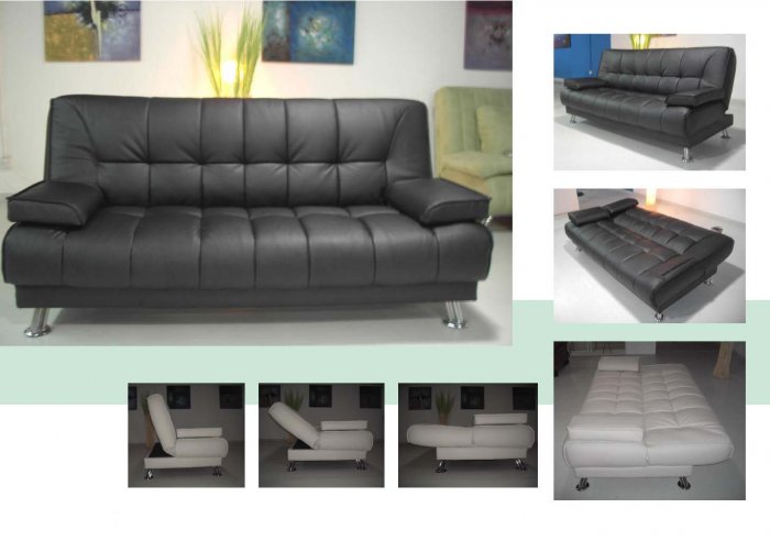 ONE NEW CONTEMPORARY CARESOFT FUTON SOFA BED, ITEM#3510, BLACK