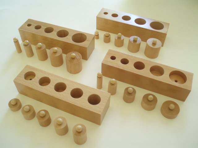 Mini Montessori Knobbed Cylinder Blocks-set of four-Sale