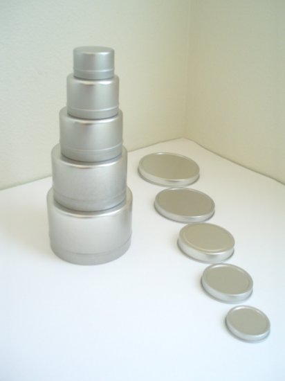 Set of 5 Tin Containers for Montessori Sensory Learning