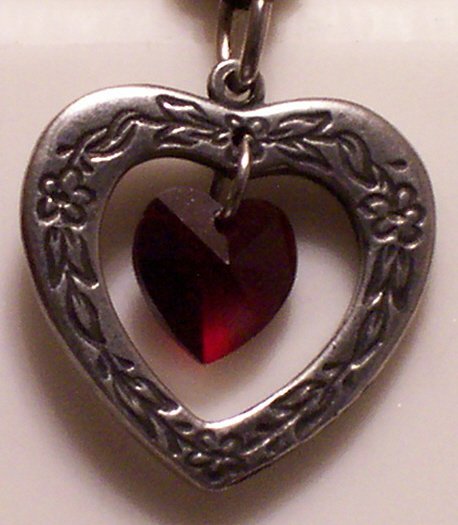 January Birthstone Heart Pendant