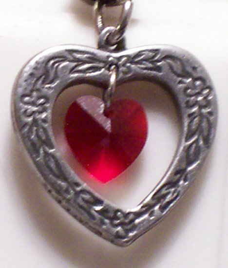 July Birthstone Heart Pendant