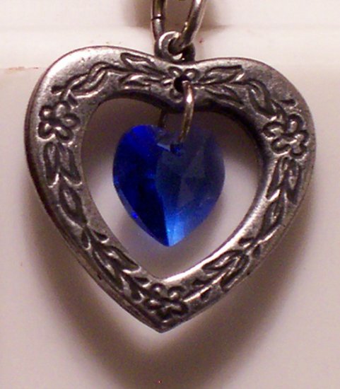 September Birthstone Heart Pendant