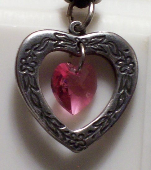 October Birthstone Heart Pendant
