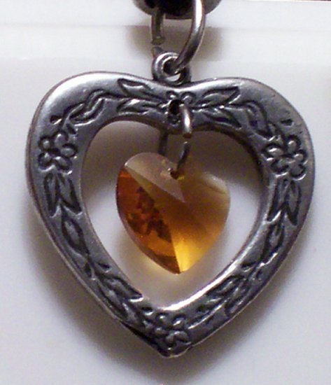 November Birthstone Heart Pendant