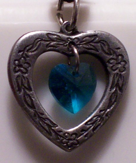 December Birthstone Heart Pendant
