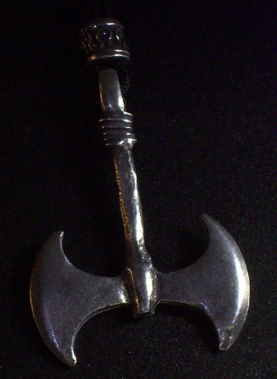 Pewter Double Headed Axe Pendant