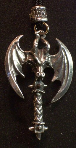 Pewter Dragon Axe Pendant
