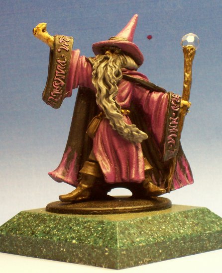 Hand Painted Wizard with Purple and Black Robes