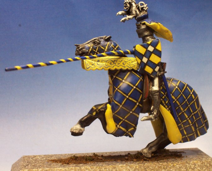 Hand Painted Blue Tournament Knight