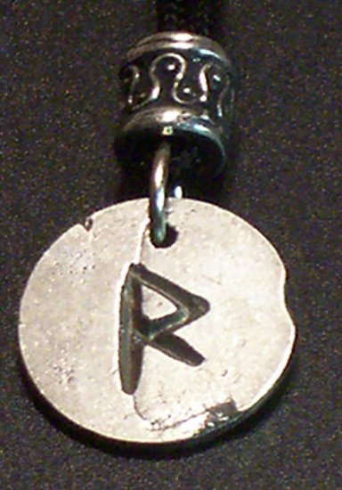 Pewter Rune Pendant- Raidho- Travel