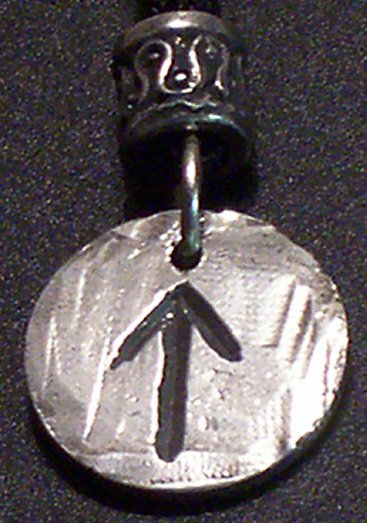 Pewter Rune Pendant- Tir- Warrior