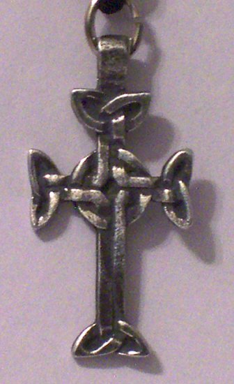 Hand Cast Pewter Simple Knot Celtic Cross Pendant