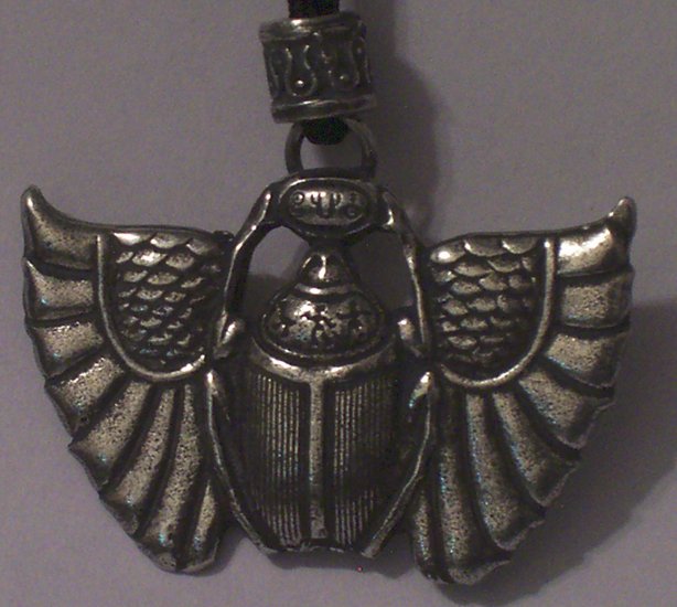 Hand Cast Pewter Egyptian Scarab Pendant