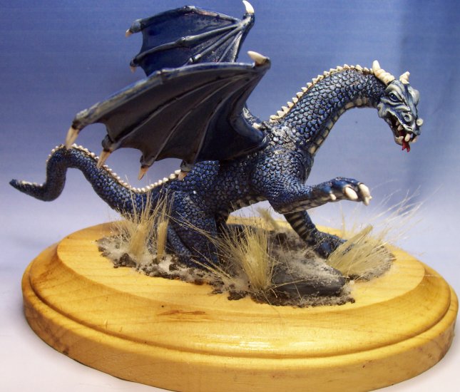 Blue Dragon on Snow Dusted Base