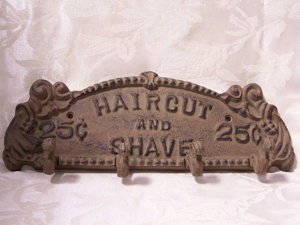 Haircut and Shave Hanger