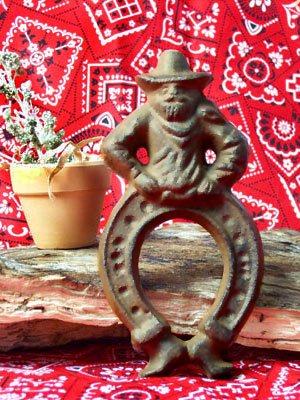 4 Cast Iron Bow-Legged Cowboy
