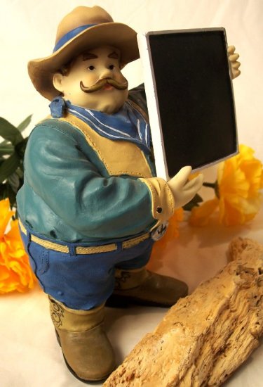 Cowboy With Welcome Menu Board