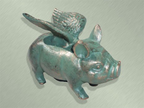Cast Iron Flying Piggy Bank