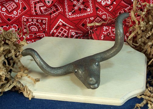 Cast Iron Longhorn Steer Towel Hooks or Draw Pulls