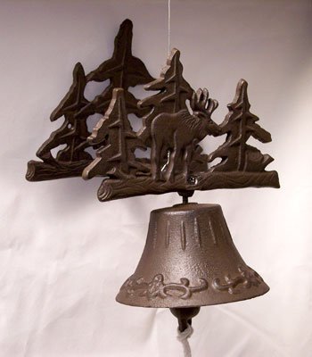 Cast Iron 3D Wall Mount Moose Bell