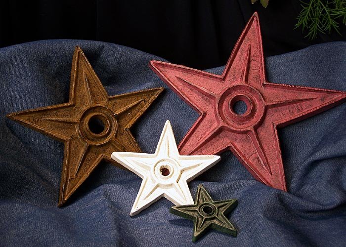 4 Cast Iron STAR IRON PAINTED