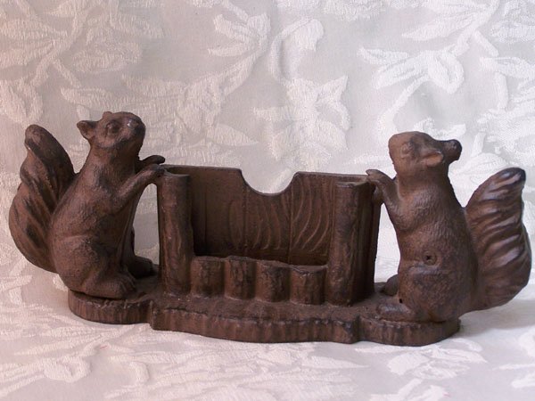 Cast Iron Squirrel Business Card Holder