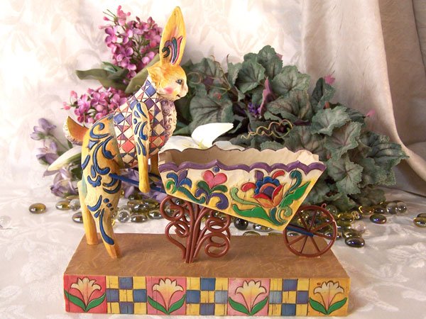 Jim Shore Heartwood Creek Bunny with Wheelbarrow