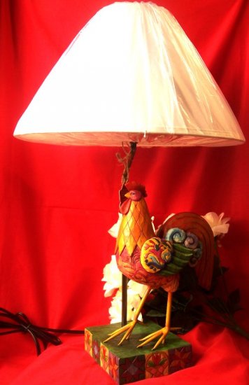 Jim Shore Colorful Rooster Lamp