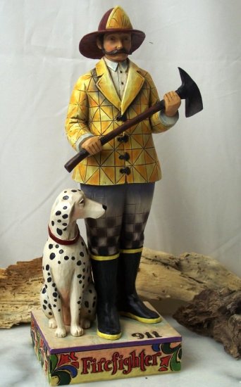 Jim Shore Fireman with Dalmatian Dog