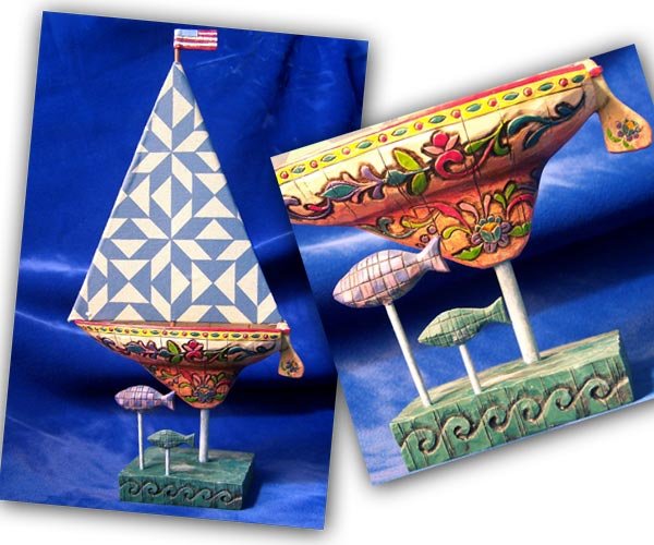 Sailboat Blue Jim Shore "Shorelights"