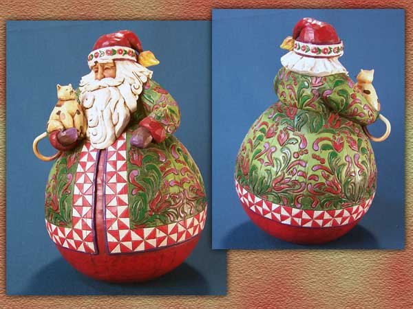 Jim Shore Roly Poly Santa with Cat